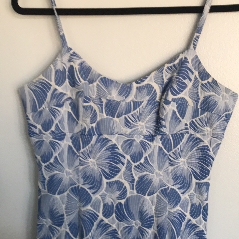 Anthropologie Blue and White Floral Dress - Picture 3 of 7